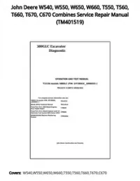 John Deere W540  W550  W650  W660  T550  T560  T660  T670  C670 Combines Service Repair Manual - TM401519 preview