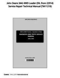 John Deere 344J 4WD Loader (SN. from 22914) Service Repair Technical Manual - TM11219 preview