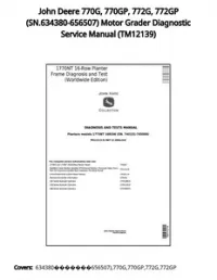 John Deere 770G  770GP  772G  772GP (SN.634380-656507) Motor Grader Diagnostic Service Manual - TM12139 preview