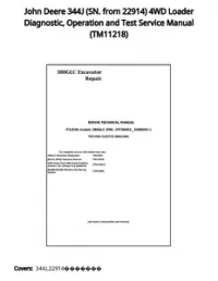 John Deere 344J (SN. from 22914) 4WD Loader Diagnostic  Operation and Test Service Manual - TM11218 preview