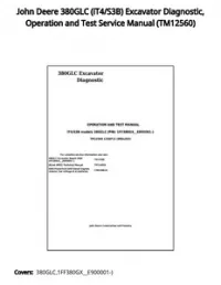 John Deere 380GLC (iT4/S3B) Excavator Diagnostic  Operation and Test Service Manual - TM12560 preview