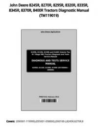John Deere 8245R  8270R  8295R  8320R  8335R  8345R  8370R  8400R Tractors Diagnostic Manual - TM119019 preview