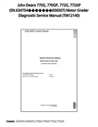 John Deere 770G  770GP  772G  772GP (SN.634754656507) Motor Grader Diagnostic Service Manual - TM12140 preview