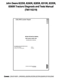 John Deere 8235R  8260R  8285R  8310R  8335R  8360R Tractors Diagnosis and Tests Manual - TM110219 preview