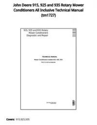 John Deere 915  925 and 935 Rotary Mower Conditioners All Inclusive Technical Manual - tm1727 preview