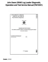John Deere 2954D Log Loader Diagnostic  Operation and Test Service Manual - TM10331 preview