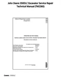 John Deere 350DLC Excavator Service Repair Technical Manual - TM2360 preview