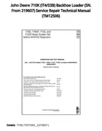 John Deere 710K (iT4/S3B) Backhoe Loader (SN. From 219607) Service Repair Technical Manual - TM12506 preview