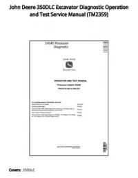 John Deere 350DLC Excavator Diagnostic Operation and Test Service Manual - TM2359 preview