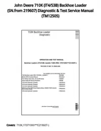 John Deere 710K (iT4/S3B) Backhoe Loader (SN.from 219607) Diagnostic & Test Service Manual - TM12505 preview