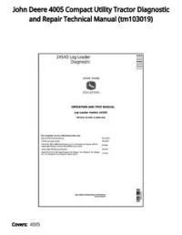 John Deere 4005 Compact Utility Tractor Diagnostic and Repair Technical Manual - tm103019 preview