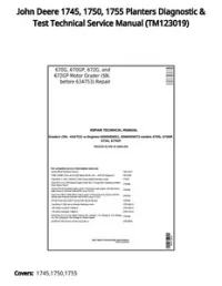 John Deere 1745  1750  1755 Planters Diagnostic & Test Technical Service Manual - TM123019 preview