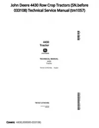 John Deere 4430 Row Crop Tractors (SN.before 033108) Technical Service Manual - tm1057 preview