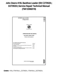 John Deere 410L Backhoe Loader (SN C273920-; D273920-) Service Repair Technical Manual - TM13306X19 preview