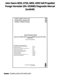 John Deere 6650  6750  6850  6950 Self-Propelled Forage Harvester (SN.-503680) Diagnostic Manual - tm4549 preview