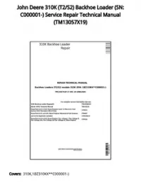 John Deere 310K (T2/S2) Backhoe Loader (SN: C000001-) Service Repair Technical Manual - TM13057X19 preview