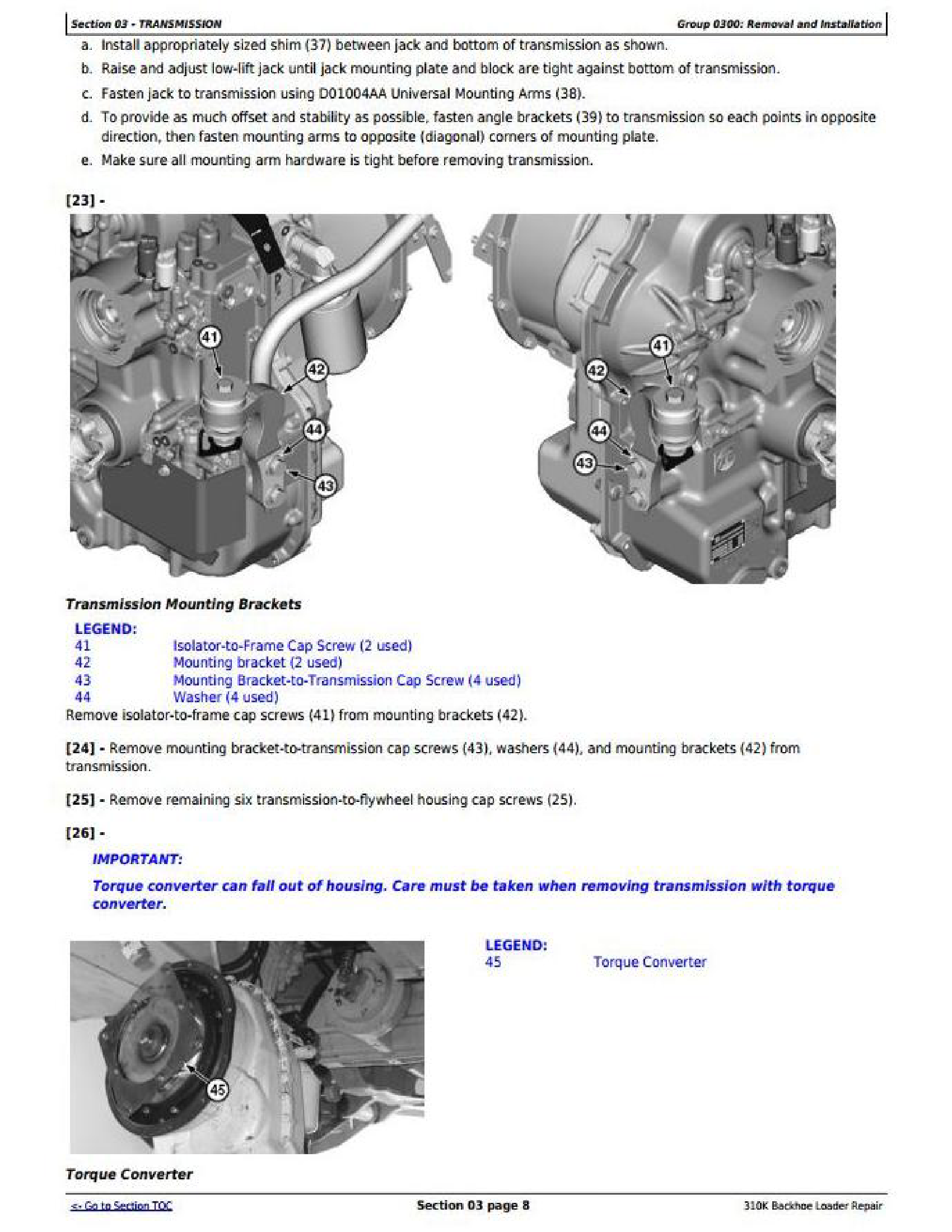 John Deere 310K manual pdf