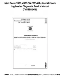 John Deere 337E  437E (SN.F291461-) Knuckleboom Log Loader Diagnostic Service Manual - TM13992X19 preview