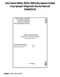 John Deere R944i  R952i  R962i (European) Trailed Crop Sprayer Diagnostic Service Manual - TM403519 preview