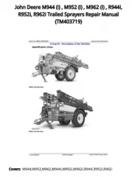 John Deere M944 (i)   M952 (i)   M962 (i)   R944i  R952i  R962i Trailed Sprayers Repair Manual - TM403719 preview