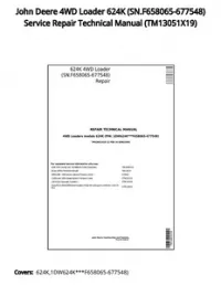 John Deere 4WD Loader 624K (SN.F658065-677548) Service Repair Technical Manual - TM13051X19 preview