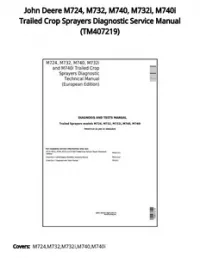 John Deere M724  M732  M740  M732i  M740i Trailed Crop Sprayers Diagnostic Service Manual - TM407219 preview