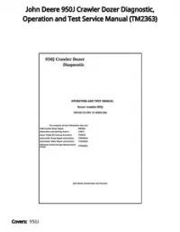 John Deere 950J Crawler Dozer Diagnostic  Operation and Test Service Manual - TM2363 preview