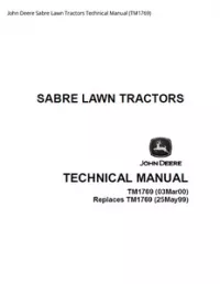 John Deere Sabre Lawn Tractors Technical Manual - TM1769 preview
