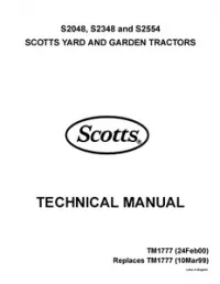 John Deere S2048  S2348  S2554 Scotts Yard & Garden Tractors Technical Manual - TM1777 preview