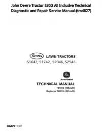 John Deere Tractor 5303 All Inclusive Technical Diagnostic and Repair Service Manual - tm4827 preview