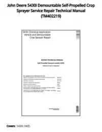 John Deere 5430i Demountable Self-Propelled Crop Sprayer Service Repair Technical Manual - TM402219 preview