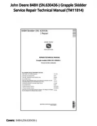 John Deere 848H (SN.630436-) Grapple Skidder Service Repair Technical Manual - TM11814 preview