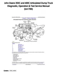 John Deere 350C and 400C Articulated Dump Truck Diagnostic  Operation & Test Service Manual - tm1789 preview