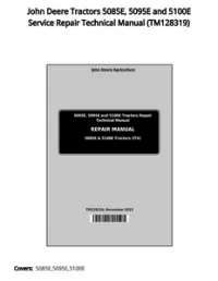 John Deere Tractors 5085E  5095E and 5100E Service Repair Technical Manual - TM128319 preview