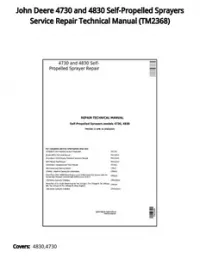 John Deere 4730 and 4830 Self-Propelled Sprayers Service Repair Technical Manual - TM2368 preview