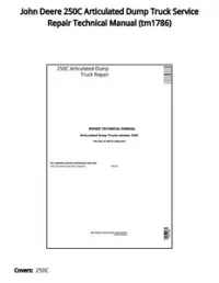 John Deere 250C Articulated Dump Truck Service Repair Technical Manual - tm1786 preview