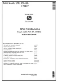 John Deere 748H (SN. 630436-) Grapple Skidder Service Repair Technical Manual - TM11813 preview