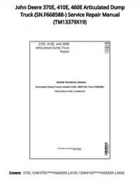 John Deere 370E  410E  460E Articulated Dump Truck (SN.F668588-) Service Repair Manual - TM13379X19 preview