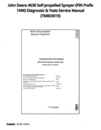John Deere 4630 Self-propelled Sprayer (PIN Prefix 1NW) Diagnostic & Tests Service Manual - TM803019 preview
