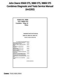 John Deere 9560i STS  9880 STS  9880i STS Combines Diagnostc and Tests Service Manual - tm2202 preview