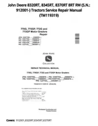 John Deere 8320RT  8345RT  8370RT 8RT RW (S.N.: 912001-) Tractors Service Repair Manual - TM119319 preview