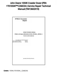 John Deere 1050K Crawler Dozer (PIN: 1T01050K**C268234-) Service Repair Technical Manual - TM13602X19 preview