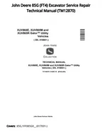 John Deere 85G (FT4) Excavator Service Repair Technical Manual - TM12870 preview
