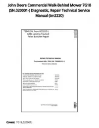 John Deere Commercial Walk-Behind Mower 7G18 (SN.020001-) Diagnostic  Repair Technical Service Manual - tm2220 preview