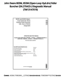 John Deere 803M  853M (Open-Loop Hyd.drv) Feller Buncher (SN.270423-) Diagnostic Manual - TM13147X19 preview
