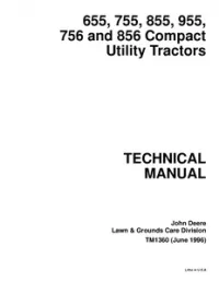 John Deere 655 755 855 955 756 and 865 Compact Utility Tractor Technical Manual - TM1360 preview