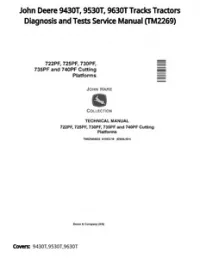John Deere 9430T  9530T  9630T Tracks Tractors Diagnosis and Tests Service Manual - TM2269 preview