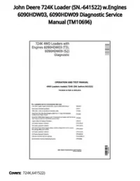 John Deere 724K Loader (SN.-641522) w.Engines 6090HDW03  6090HDW09 Diagnostic Service Manual - TM10696 preview