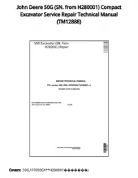 John Deere 50G (SN. from H280001) Compact Excavator Service Repair Technical Manual - TM12888 preview