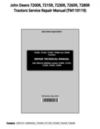 John Deere 7200R  7215R  7230R  7260R  7280R Tractors Service Repair Manual - TM110119 preview